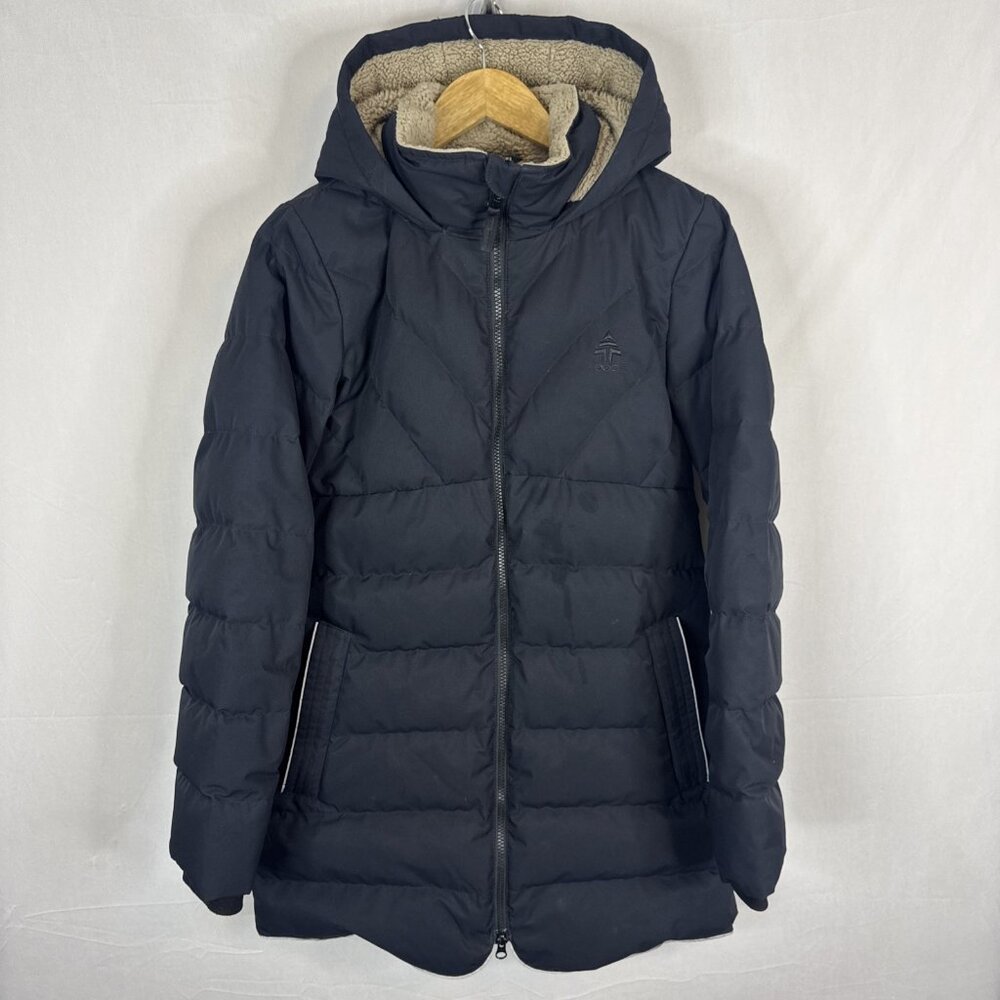 Women’s Navy Puffer Coat with Hood